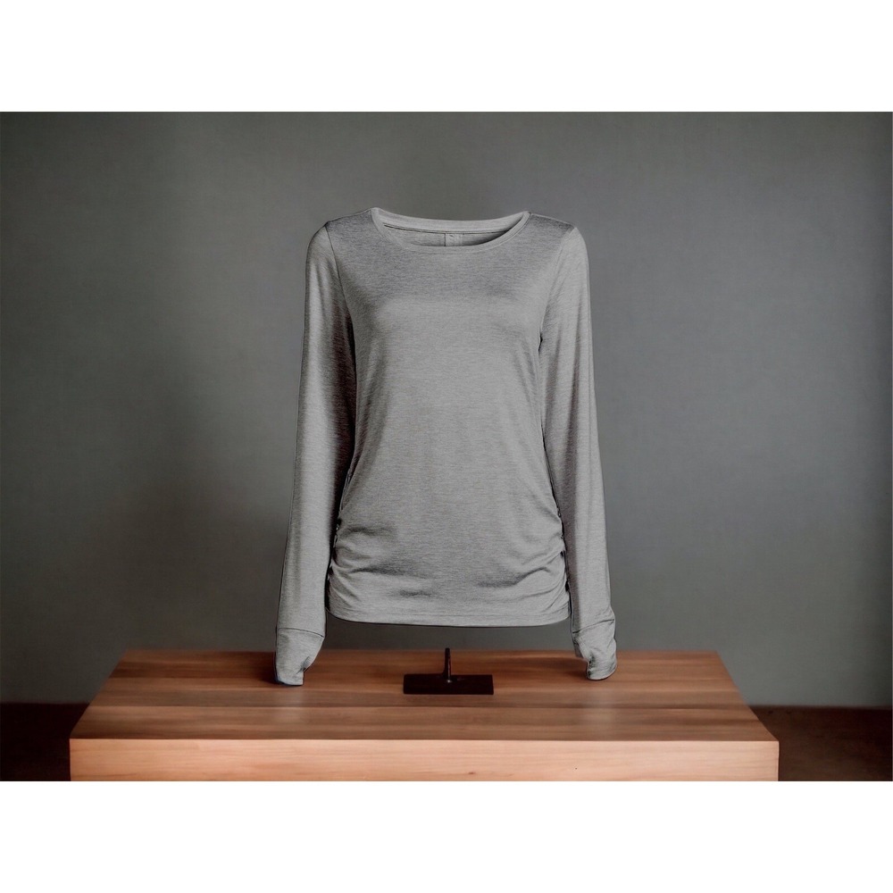 WOMEN'S AVIA FASHION LONG SLEEVE TEE, Size Medium, Gray